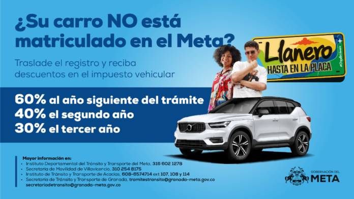 Traslade la matrícula de su vehículo y reciba el 60% de descuento en el impuesto vehicular en 2026